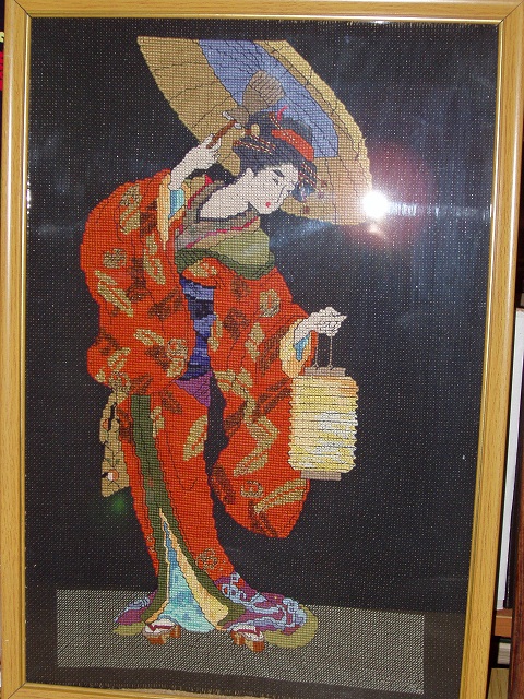Вишита  картина Ольги Сердюкової «Японка»