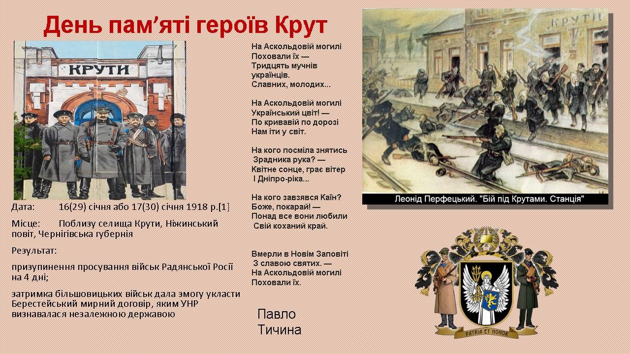 «Пам’ятаємо Героїв Крут»